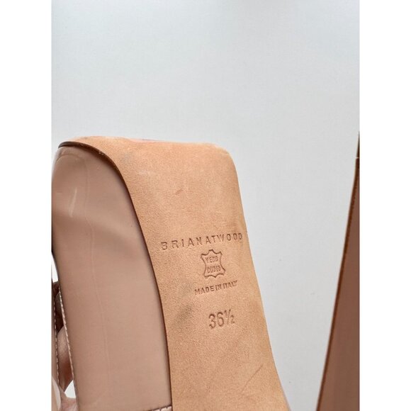 BRIAN ATWOOD Maniac 120 Nude Patent Leather Almond Toe Platform Pumps, Size 36.5 - Picture 14 of 15